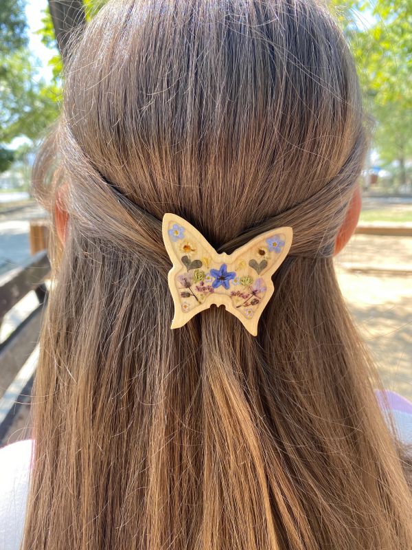 Wooden Hairpin Butterfly With Ornaments 010