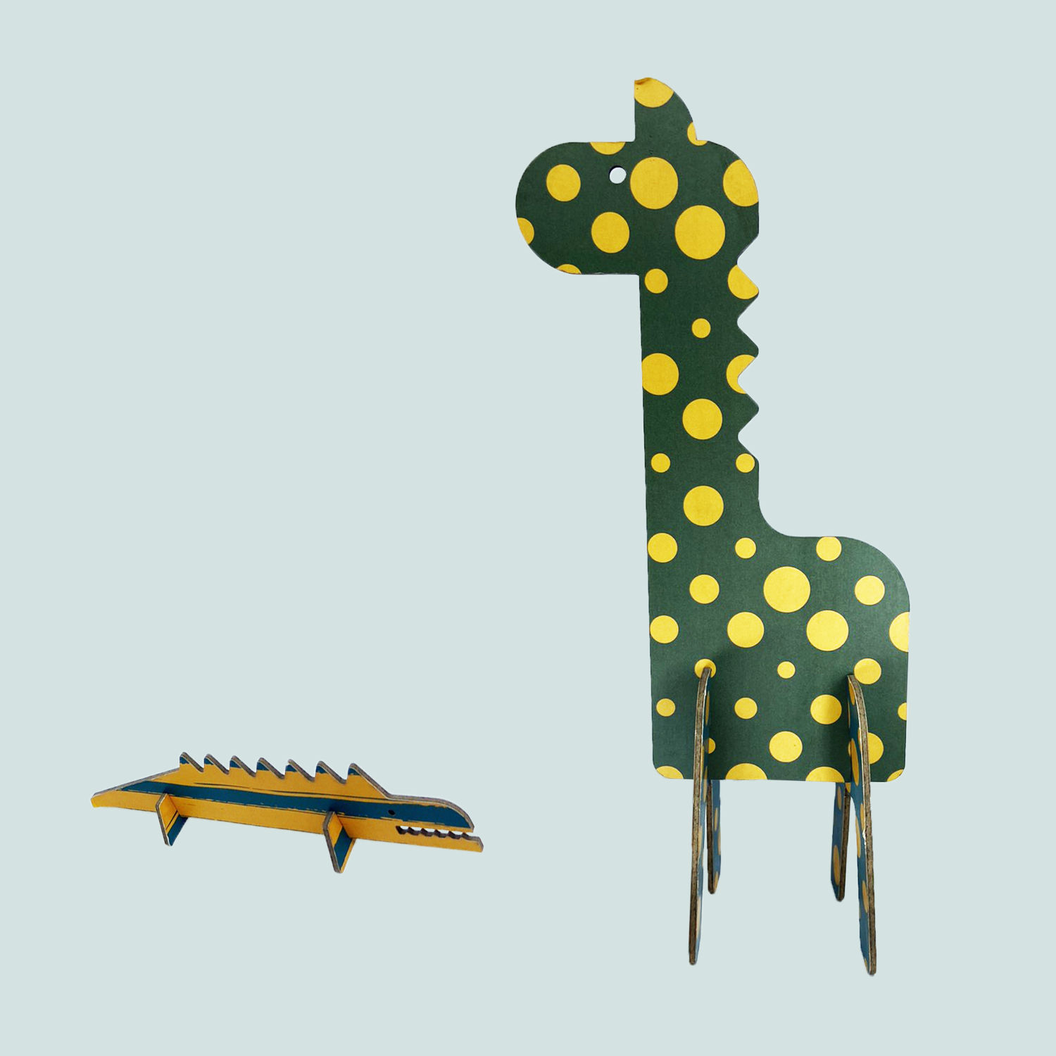 Giraffe and crocodile
