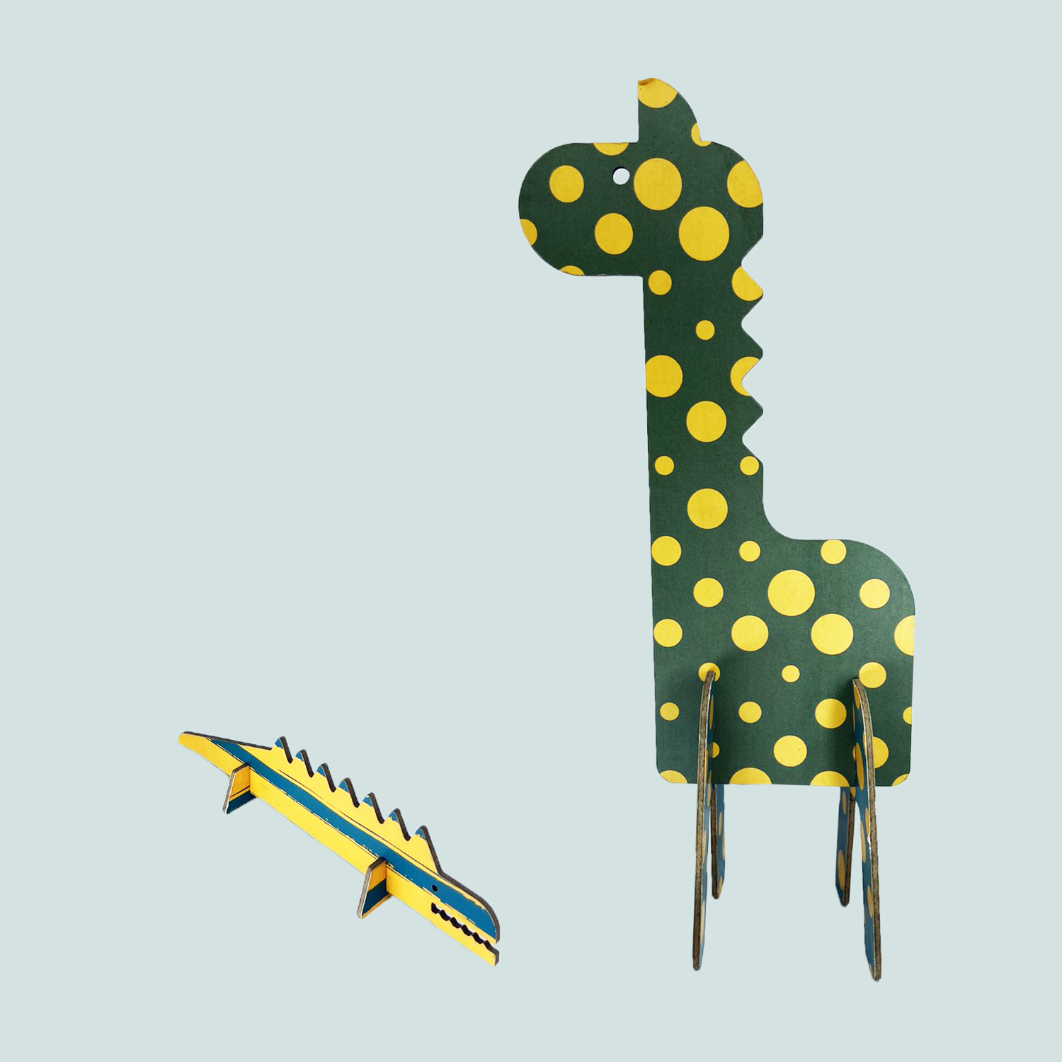 Giraffe and crocodile